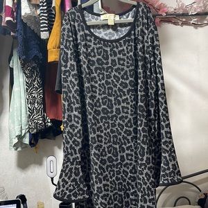 Michael Kors leopard flounce dress